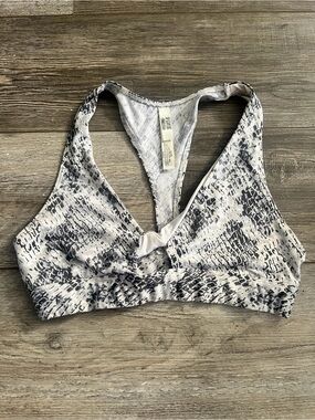 Victoria's Secret Grey Snake-Print Racerback Sports Bralette